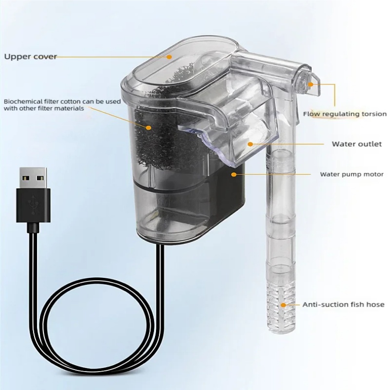 فلتر USB معلق صغير لأحواض السم - مراجعة Aquael Filter Fzn وسعره