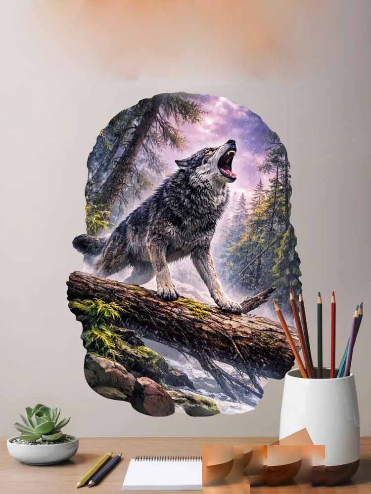 ملصقات جدارية بنمط ذئاب الغابة - مراجعة Pvc Panel Background وسعره